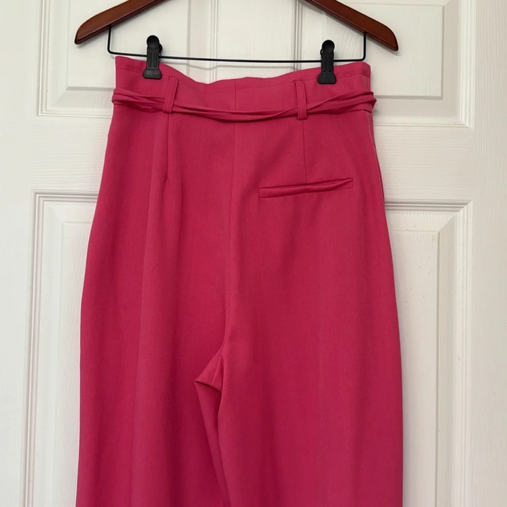 River Island Pink High Waist Wide Leg Pleated Pants - Picture 10 of 12